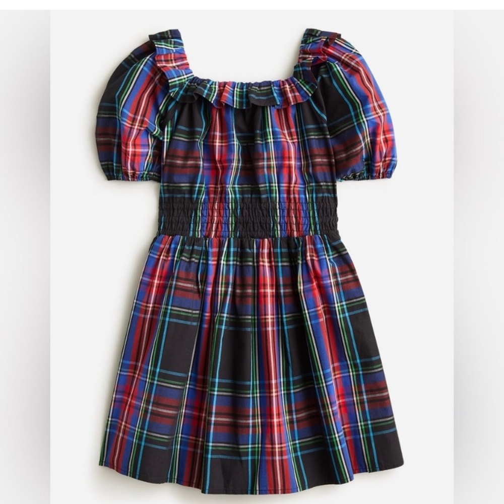 BNWT J. CREW CREWCUTS girls black tartan plaid puff sleeve dress - Christmas 🎄 - Picture 3 of 5